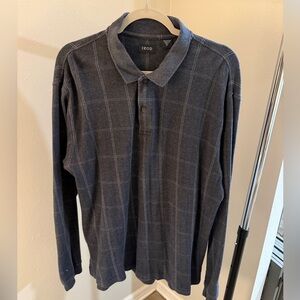 Izod Polo Long Sleeve Gray Shirt Men’s Large-Preowned